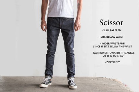 "The Scissors" Slim Taper 4-Way-Stretch Selvedge- Indigo Black