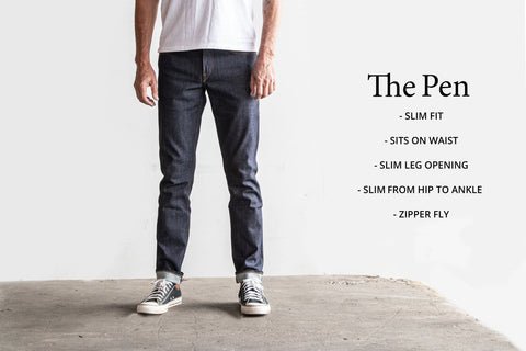 "The Pen" 10.5 oz Slim 4-Way Stretch Selvedge - Rain Wash